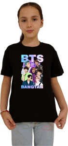 Tricou copii cu formatia BTS ARMY , din bumbac 100% - Img 2