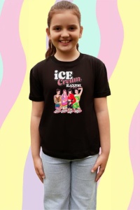 Tricou copii cu formatia ICE CREAM BLACKPINK , din bumbac 100% - Img 3