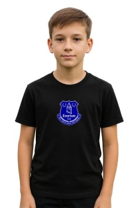 Tricou copii cu logo stema Everton FC Anglia, din bumbac 100%