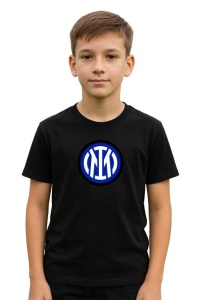 Tricou copii cu logo stema FC InternazionaleMilano Italia, din bumbac 100% - Img 2