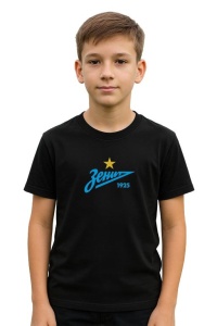 Tricou copii cu logo stema FC Zenit Rusia, din bumbac 100%