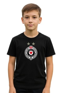 Tricou copii cu logo stema FK Partizan Serbia, din bumbac 100% - Img 2