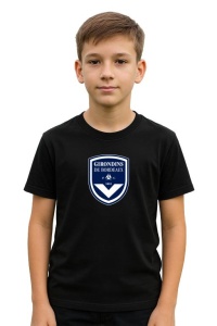 Tricou copii cu logo stema Girondins de Bordeaux Franta, din bumbac 100%
