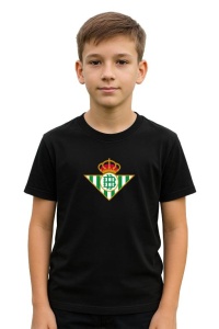 Tricou copii cu logo stema Real Betis Spania, din bumbac 100%