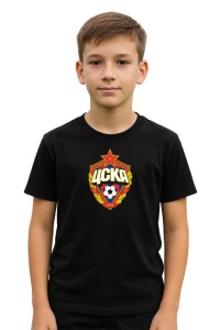 Tricou copii cu logo stema ȚSKA Moscova Rusia, din bumbac 100%