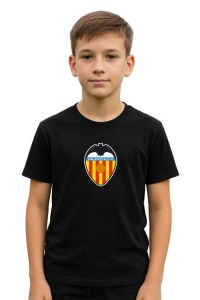 Tricou copii cu logo stema Valencia_CF Spania, din bumbac 100% - Img 2