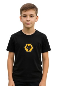 Tricou copii cu logo stema Wolverhampton Wanderers Anglia, din bumbac 100%