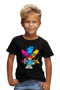 Tricou copii din bumbac 100% Buddy Grafitti, cu imprimeu pentru copii, ideal pentru copii pasionați de artă urbană, stil modern, casual și plin de culoare - Img 2