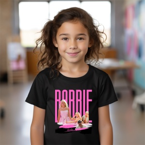 Tricou copii din bumbac 100%, personalizat cu Barbie - Cadou