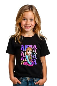 Tricou Copii din bumbac 100%, personalizat cu personajul Anna