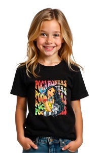 Tricou Copii din bumbac 100%, personalizat cu personajul Pocahontas 1