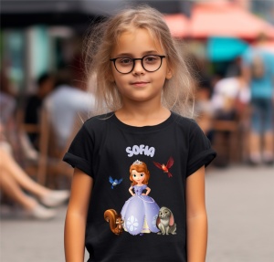 Tricou copii din bumbac 100%, personalizat cu Sofia Intai - Cadou