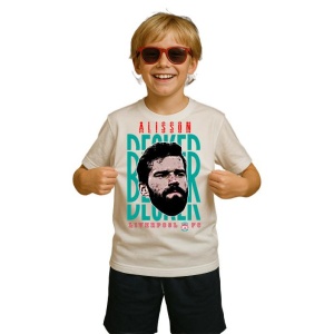 Tricou Copii din bumbac cu fotbalistul Alisson Becker-Liverpool FC - Img 2