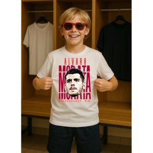 Tricou Copii din bumbac cu fotbalistul Alvaro Borja Morata Martin-Atletico Madrid - Img 7
