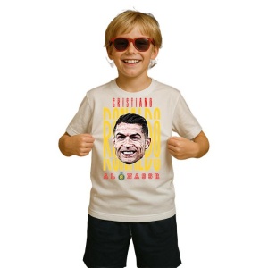 Tricou Copii din bumbac cu fotbalistul Cristiano Ronaldo-Al-Nassr FC