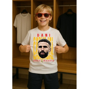 Tricou Copii din bumbac cu fotbalistul Daniel Dani Carvajal Ramos-Real Madrid - Img 7