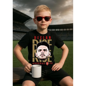Tricou Copii din bumbac cu fotbalistul Declan Rice-Arsenal FC - Img 2