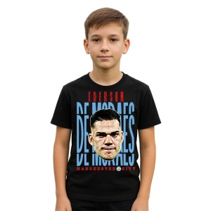 Tricou Copii din bumbac cu fotbalistul Ederson Santana de Moraes-Manchester City - Img 2