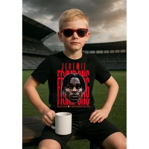 Tricou Copii din bumbac cu fotbalistul Jeremie Agyekum Frimpong-Bayer 04 Leverkusen - Img 4