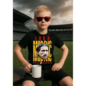 Tricou Copii din bumbac cu fotbalistul Luka Modric-Real Madrid - Img 3