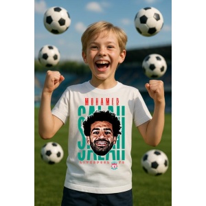 Tricou Copii din bumbac cu fotbalistul Mohamed Salah Hamed Mahrous Ghaly-Liverpool FC - Img 7