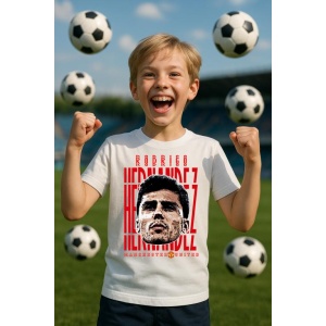 Tricou Copii din bumbac cu fotbalistul Ruben Santos Gato Alves Dias-Manchester City - Img 6