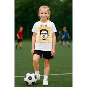 Tricou Copii din bumbac cu fotbalistul Thibaut Courtois-Real Madrid - Img 8