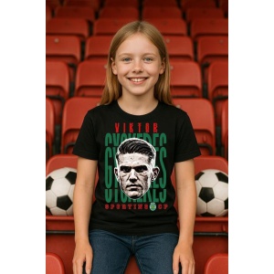 Tricou Copii din bumbac cu fotbalistul Viktor Gyokeres-Sporting CP - Img 5