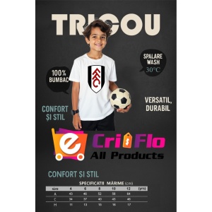 Tricou copii Fulham FC din bumbac 100% - Img 3