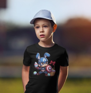 Tricou copii personalizat - Easter Captain America - din bumbac, personalizat - Cadou - Img 2