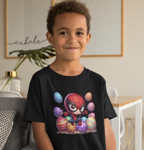 Tricou copii personalizat - Easter Spiderman - din bumbac, personalizat - Cadou - Img 3