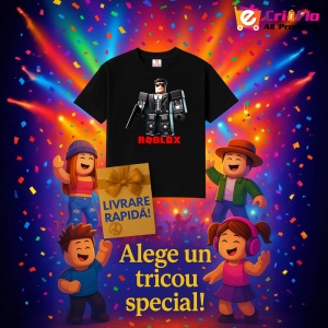 Tricou Copii Roblox Curcubeu Smecher din bumbac 100% - Img 7