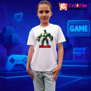 Tricou Copii Roblox Hulk Verde din bumbac 100% - Img 7