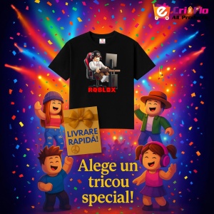 Tricou Copii Roblox Saritorul Azuriu din bumbac 100% - Img 7
