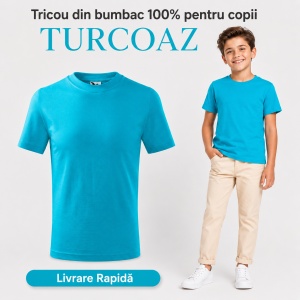 Tricou Copii Simplu din bumbac pentru Băieți 135 - Img 38