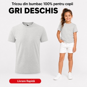 Tricou Copii Simplu din bumbac pentru Fete 135 - Img 21