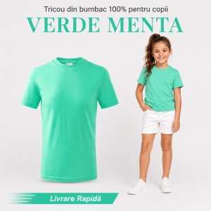 Tricou Copii Simplu din bumbac pentru Fete 135 - Img 41
