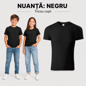 Tricou copii simplu tip tommy – 100% bumbac, unisex, confortabil pentru fete și băieți - Img 14