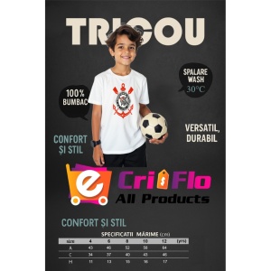 Tricou copii Sport Club Corinthians din bumbac 100% - Img 2