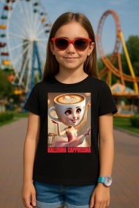 Tricou Copii Tralalelo Tra la la Ballerina Cappuccina - Italian Brainrot Meme T-Shirt (1)