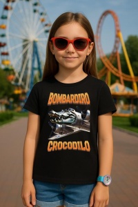 Tricou Copii Tralalelo Tra la la Bombardino Crocodilo - Italian Brainrot Meme T-Shirt