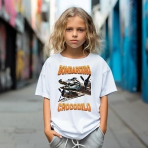 Tricou Copii Tralalelo Tra la la Bombardino Crocodilo - Italian Brainrot Meme T-Shirt - Img 5