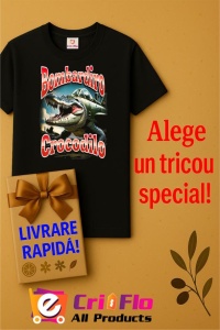 Tricou Copii Tralalelo Tra la la Bombardiro Bombardino Crocodilo Funny Italian Brainrot Meme T-Shirt - Img 7
