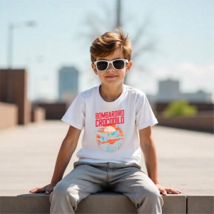 Tricou Copii Tralalelo Tra la la Bombardiro Bombardino Crocodilo Funny Italian Brainrot Meme T-Shirt (1) - Img 5