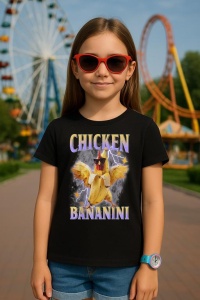 Tricou Copii Tralalelo Tra la la Chicken Bananini - Italian Brainrot Meme Gen Z T-Shirt