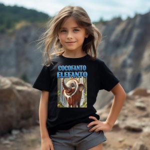 Tricou Copii Tralalelo Tra la la Cocofanto Elefanto Funny Italian Brainrot Meme Graphic T-Shirt - Img 3