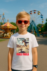 Tricou Copii Tralalelo Tra la la Frulli Frulla - Italian Brainrot Meme T-Shirt - Img 3