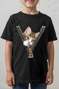 Tricou copii - Zipping Cat v10 - Img 2