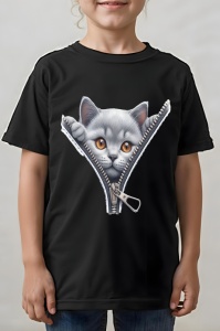 Tricou copii - Zipping Cat v5 - Img 2