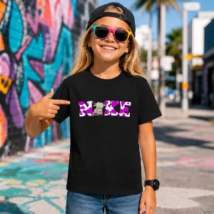 Tricou Cow Print Purple Texture Animal Pattern Urban Design, din bumbac 100%, tricou negru, Copii | Dama | Barbat - Img 7